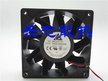 Delta PFB1224UHE 12038 24V 2.40A 12CM 2-Wire Large Airflow Inverter Cooling Fan
