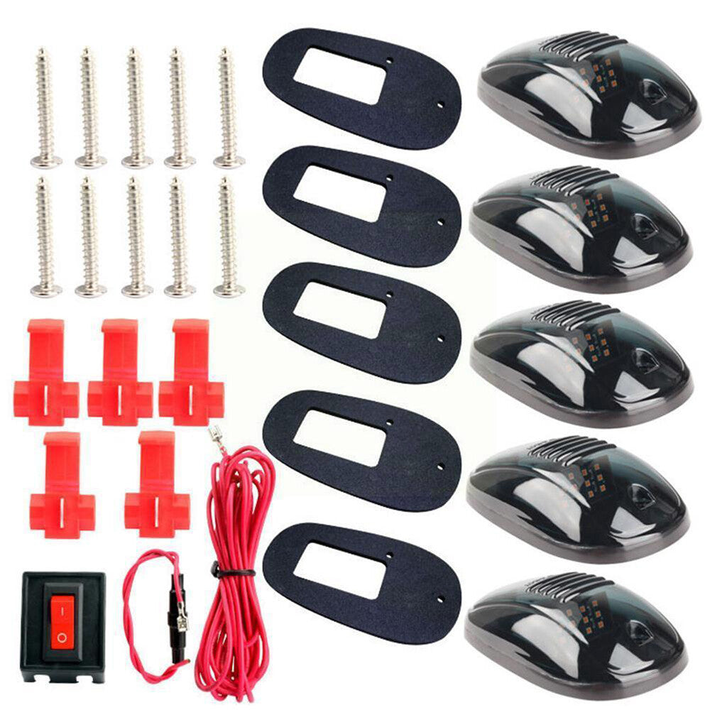 5×Smoked LED Roof top Cab Running Marker Light For Ford F150 F250 Truck Cab