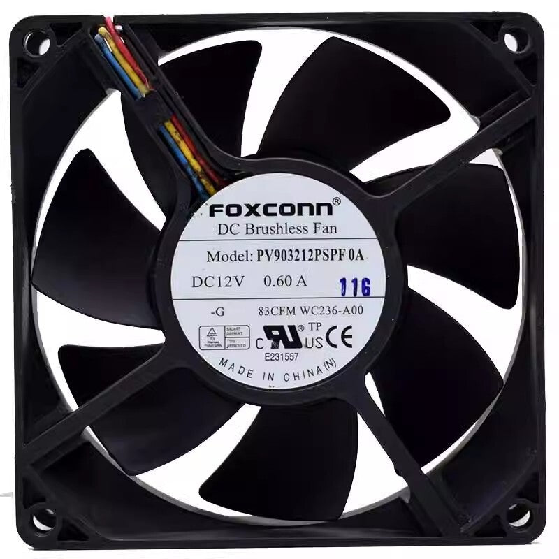 FOXCONN PV903212PSPF 0A 9032 DC12V 0.60A 4-Wire Cooling Fan