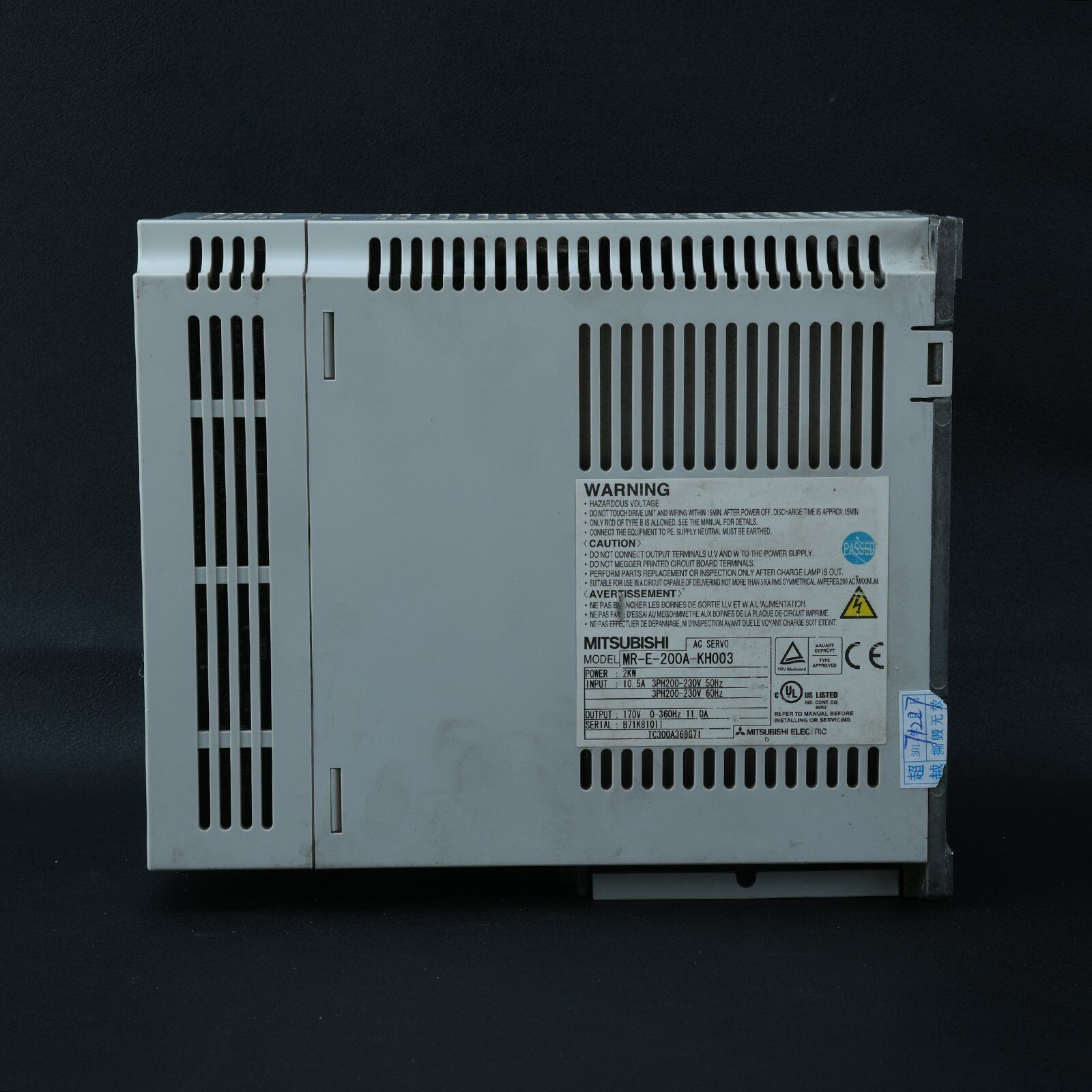 Used 1PC Mitsubishi servo drive MR-E-200A-KH003 Tested, Good Condition - MITSUBISHI