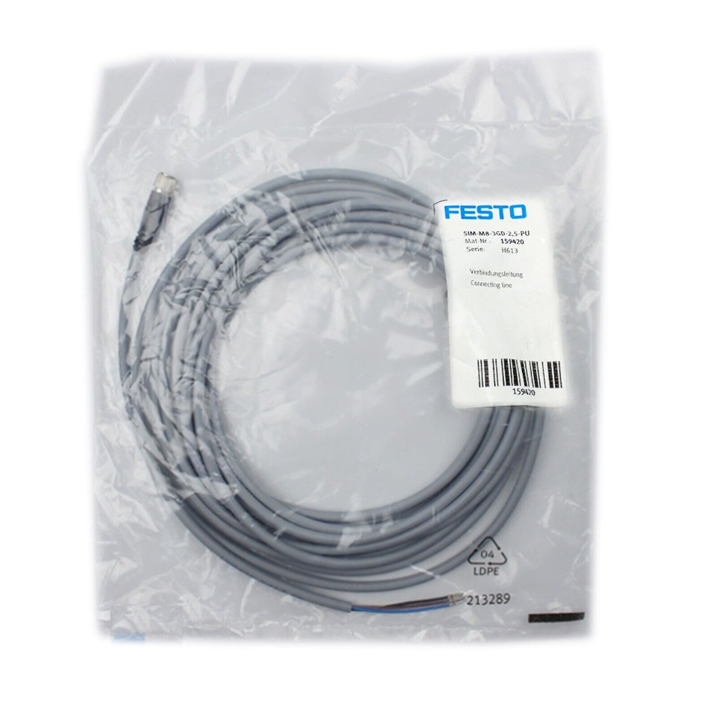 new 1 PCS FESTO plug socket with cable SIM-M8-3GD-2,5-PU 159420 - FESTO