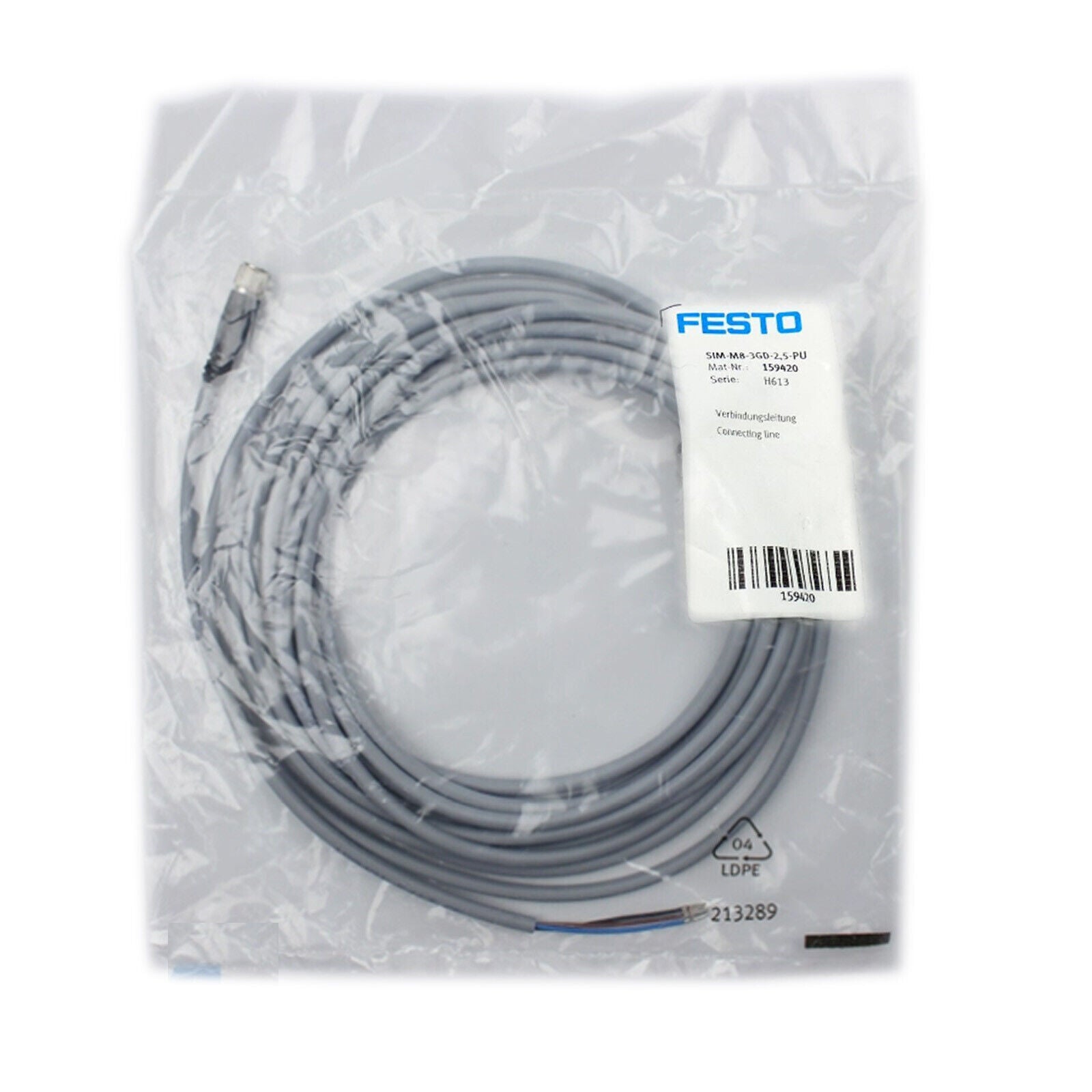 new 1 PCS FESTO plug socket with cable SIM-M8-3GD-2,5-PU 159420 - FESTO