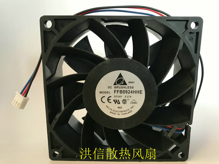 new 1pcs Delta FFB0924HHE 24V 0.27A 9CM 9038 Inverter Cooling Fan 3pin