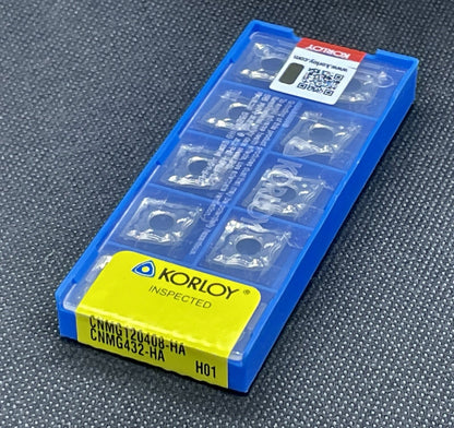 Korloy CNMG432HA H01 / CNMG120408HA H01 Carbide Inserts for Aluminum 10 PCS