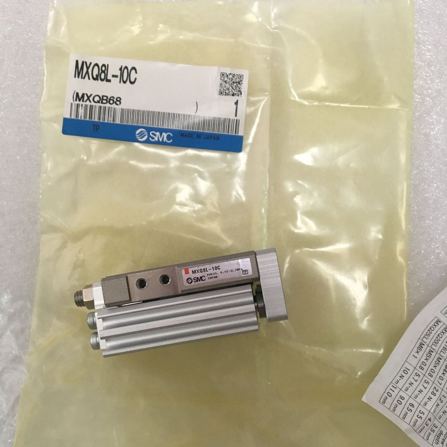 New SMC MXQ8L-10C Air Cylinder MXQ8L-10C ONE Year - SMC