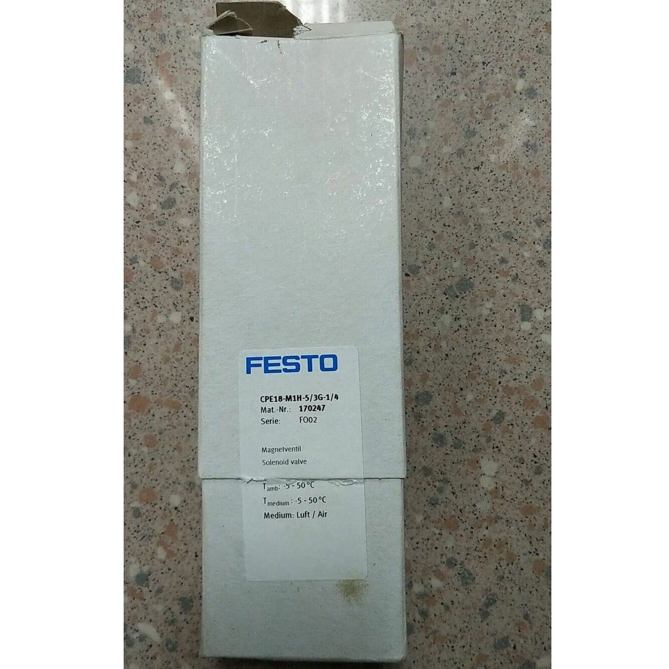 CPE18-M1H-5/3G-1/4 FESTO solenoid valve optimized for industrial applications, high reliability and precision, 1/4 inch male thread, 5/3G female thread, quick action design - FESTO