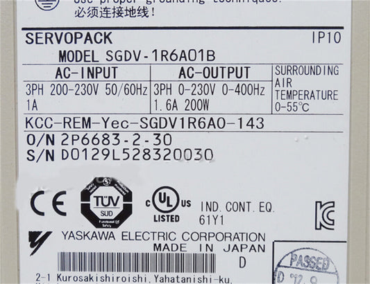 1PC YASKAWA SGDV-1R6A01B Servo Drive SGDV1R6A01B  ping