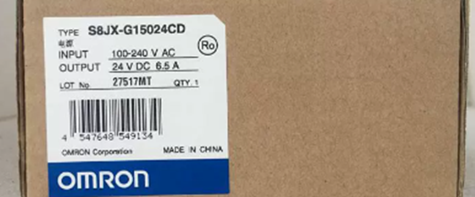 OMRON S8JX-G15024CD Switching Power Supply 24V 150W 6.5A | High-Efficiency Power Solution | OMRON | 24V 150W | 6.5A | High-Performance Switching Power Supply - OMRON