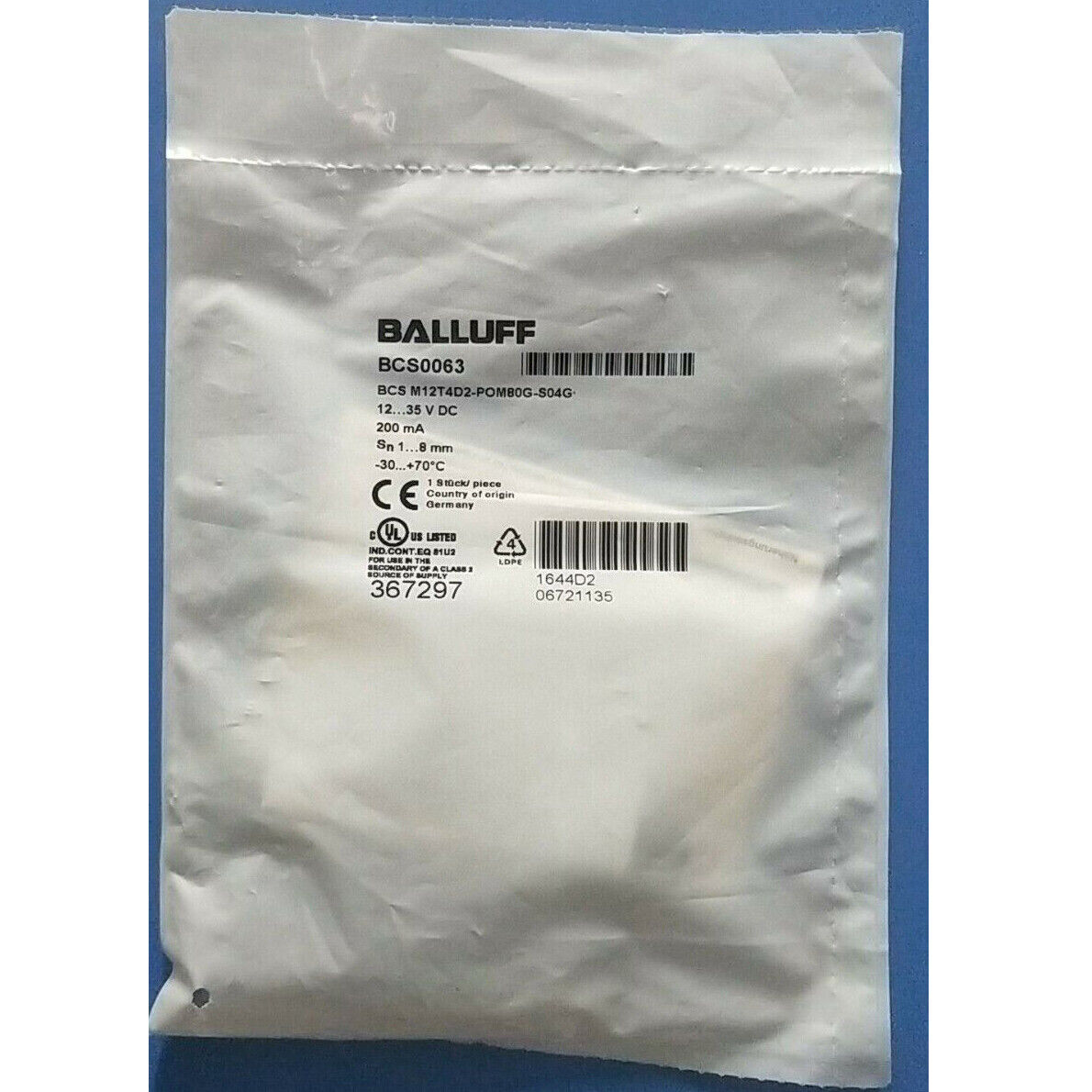 new 1pcs  balluff BCS M12T4D2-POM80G-S04G photoelectric switch SHIP