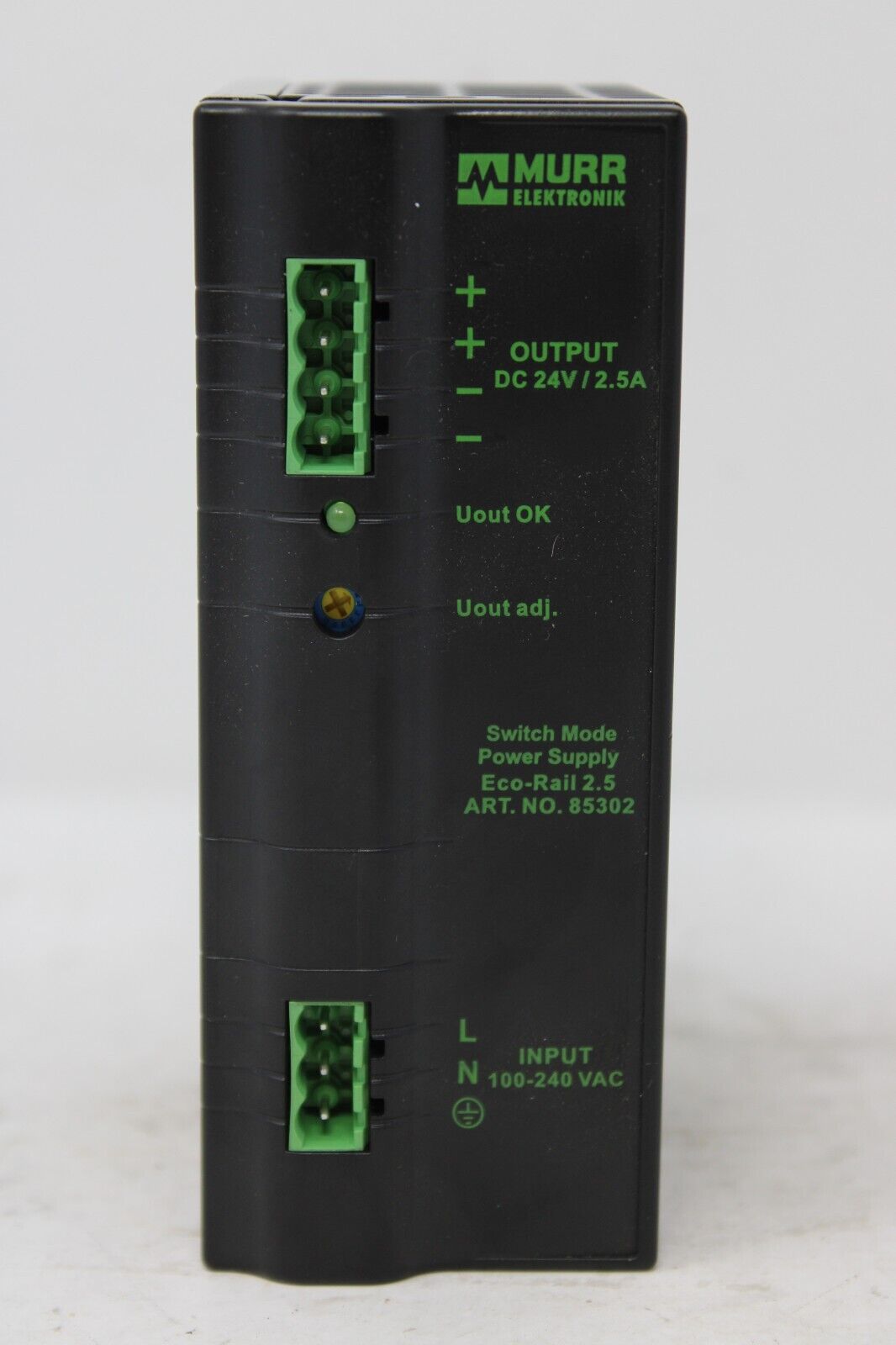 used Murr Elektronik 85302 Eco-Rail 2.5-100-240/24 Single Phase Power Supply - MURR ELEKTRONIK