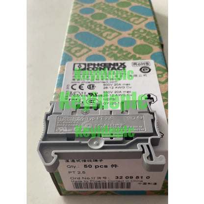 50Pcs/Box For PHOENIX CONTACT Feed-through terminal block PT 2,5 3209510 #k
