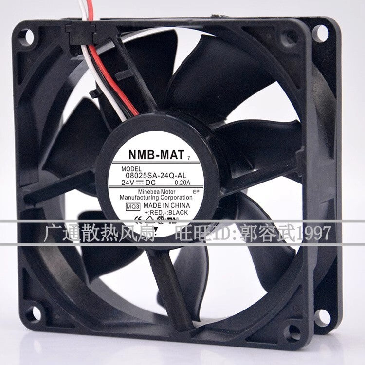 NMB 08025SA-24Q-AL 8025 DC24V 0.20A 8CM 2-Wire Inverter Cooling Fan