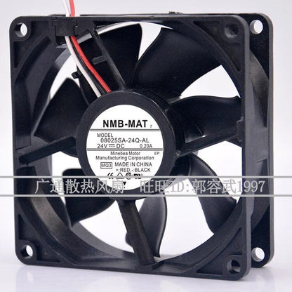 NMB 08025SA-24Q-AL 8025 DC24V 0.20A 8CM 2-Wire Inverter Cooling Fan