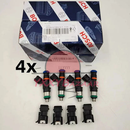 4X Bosch 0280158117 52lb 550cc Fuel Injectors For EV14 A4 TT Golf Jetta Passat