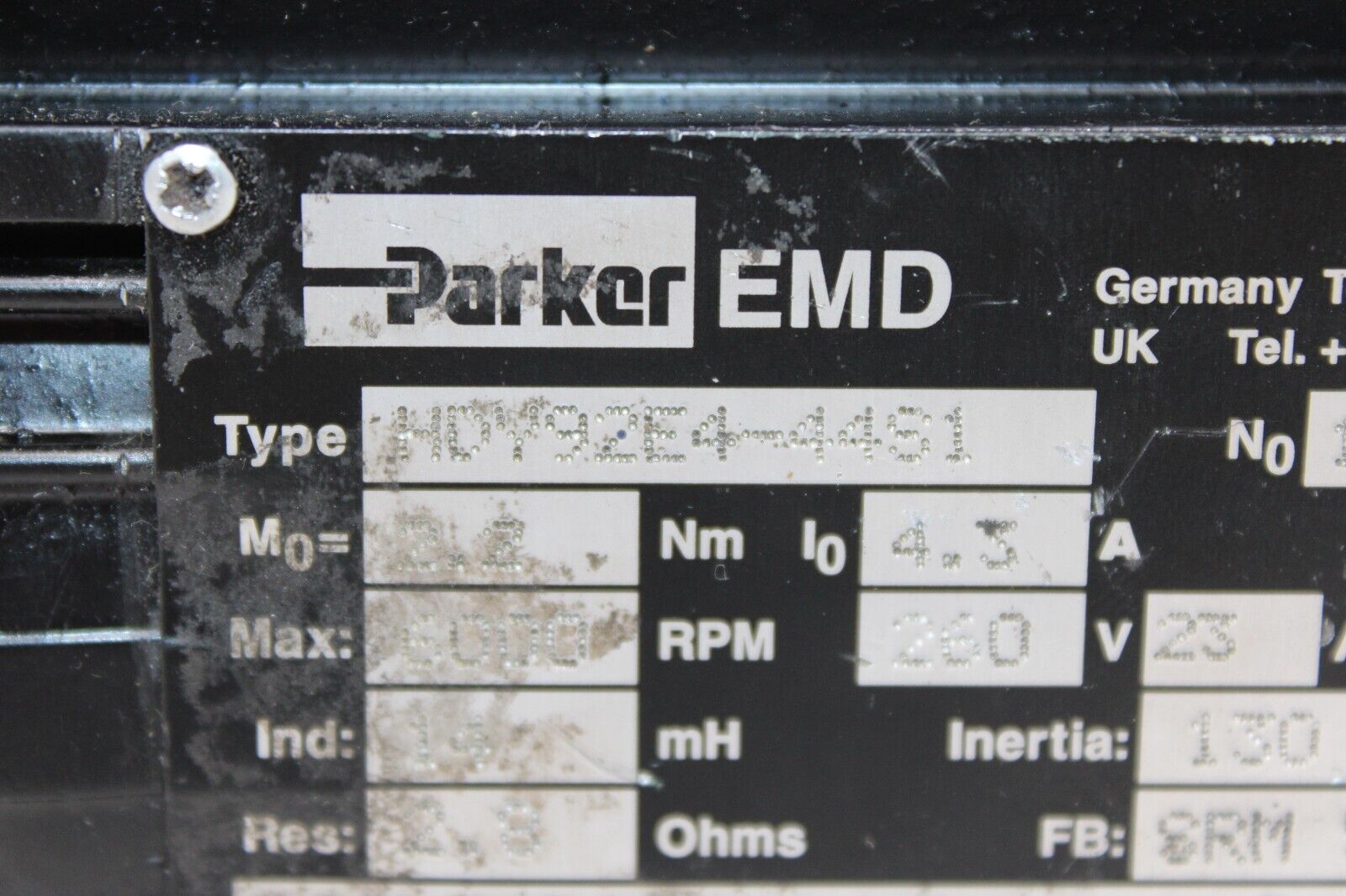 used Parker HDY92E4-44S1 Motor