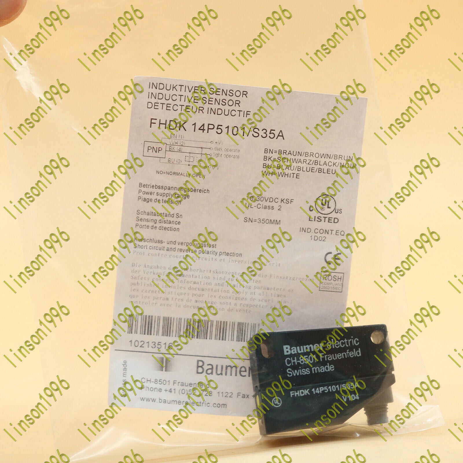 Baumer FHDK 14P5101/S35A Photoelectric Sensor - BAUMER