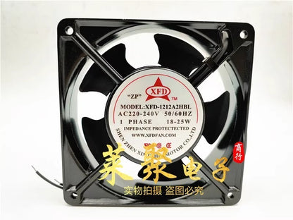 XFD XFD-1212A2HBL 12038 AC220-240V 18-25W 12CM Metal Cooling Fan