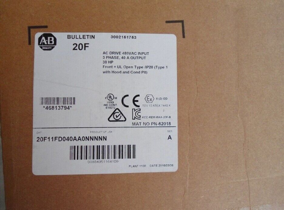 Allen-Bradley AB 20F11FD040AA0NNNNN Industrial Control Panel | High-Performance Automation Solution | 2023 Model - ALLEN-BRADLEY