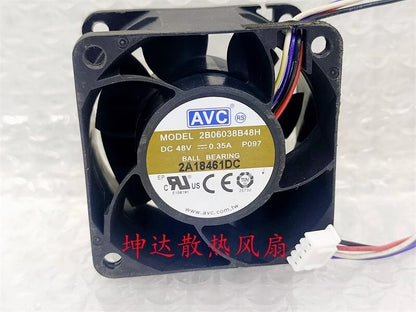 AVC 2B06038B48H 6038 DC48V 0.35A 6CM 4-Pin Dual Ball Cooling Fan