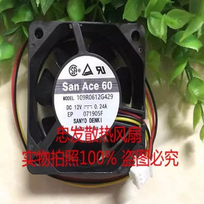 Sanyo 109R0612G429 DC12V 0.24A 3-Wire Silent Cooling Fan