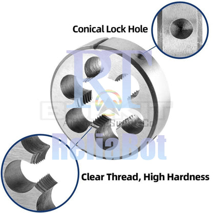 1 3/8"-24 UNS Tap and Die Set Right Hand,1-3/8 x 24 UNS Thread Tap and Round Die