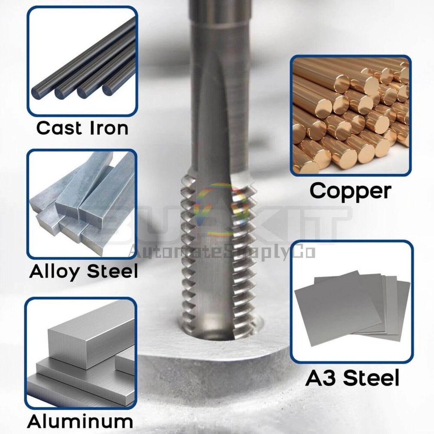 1 1/8"-8 UN Thread Tap Right Hand, HSS 1-1/8 x 8 UN Straight Fluted Tap