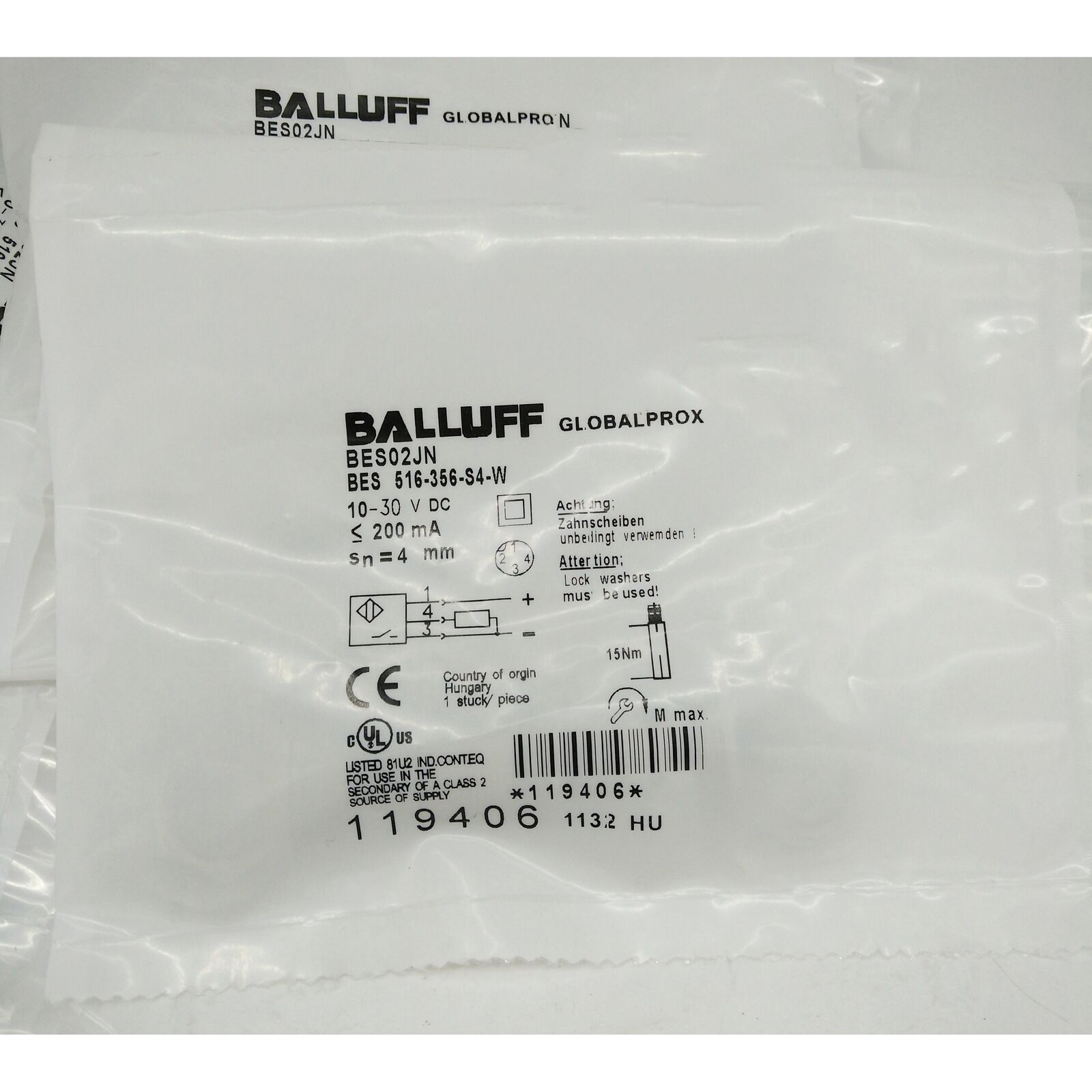 Proximity Sensor BALLUFF BES 516-356-S4-W Fast Response - BALLUFF