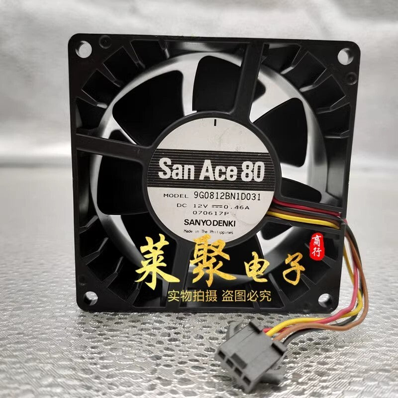 Sanyo 9G0812BN1D031 8038 DC12V 0.46A 8CM 4-Wire Silent PWM Cooling Fan