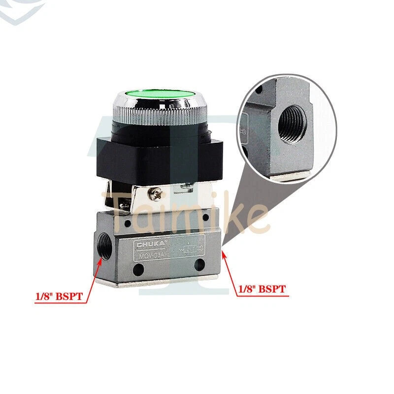 Pneumatic Control Valve MOV-03A Mechanical Button Valve 2 Position 3 Way 1/8'' *