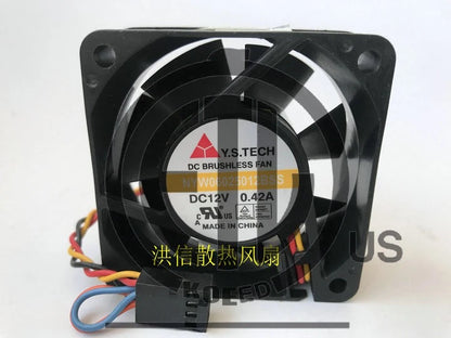 1PC Y.S.TECH 6025 NYW06025012BSS Cooling Fan DC12V 0.42A 6CM 3pin