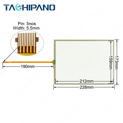new Touch Screen for AB 2711P-T10C22D9P Touch Panel Glass 5pin with Protective Film - KOEED