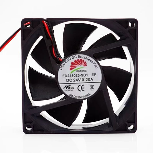 DOCENG FD248025-SD1 EP 8025 DC24V 0.20A 8CM 2-wire Inverter Cooling Fan