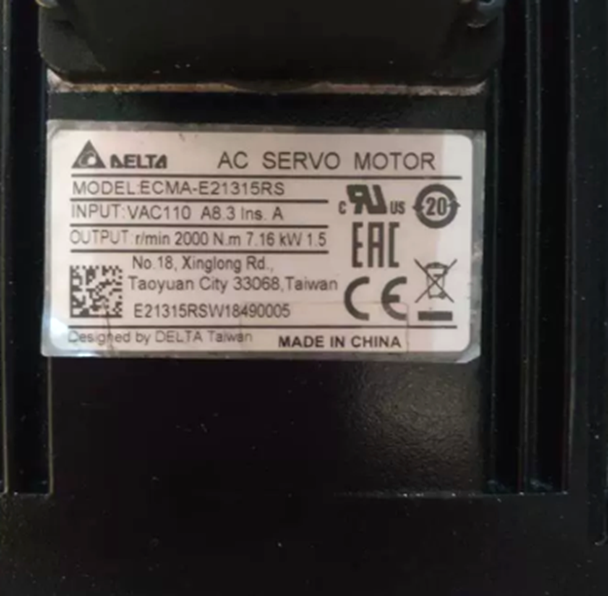 new  DELTA ECMA-E21315RS+ASD-B2-1521-B Servo Motor 1.5kw 2000rpm DELTA