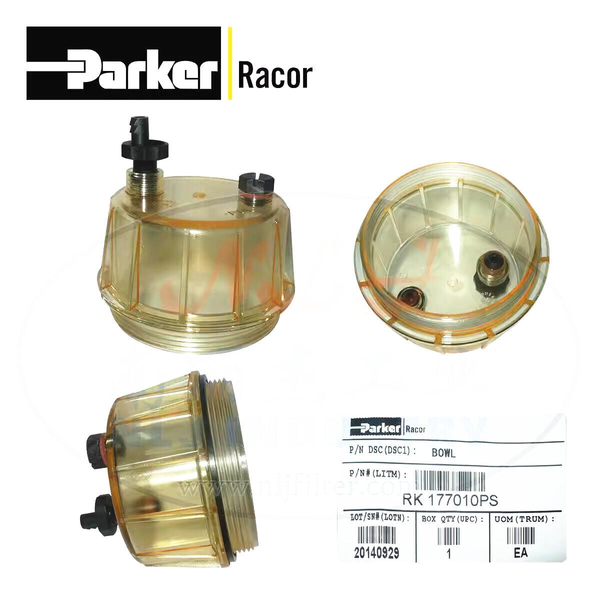 new 1pcs Parker Racor RK 177010PS Water Cup Assembly RK177010PS - PARKER RACOR