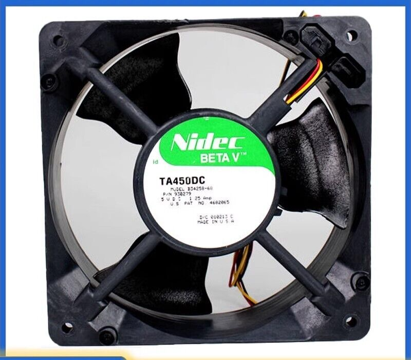 NIDEC TA450DC B34258-68 5V 1.25A 6.25W 12038 120*120*38mm 3-Wire Cooling Fan