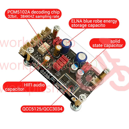 QCC5125 QCC3034 Bluetooth 5.1 lossless decoder board APTX LDAC audiophile grade