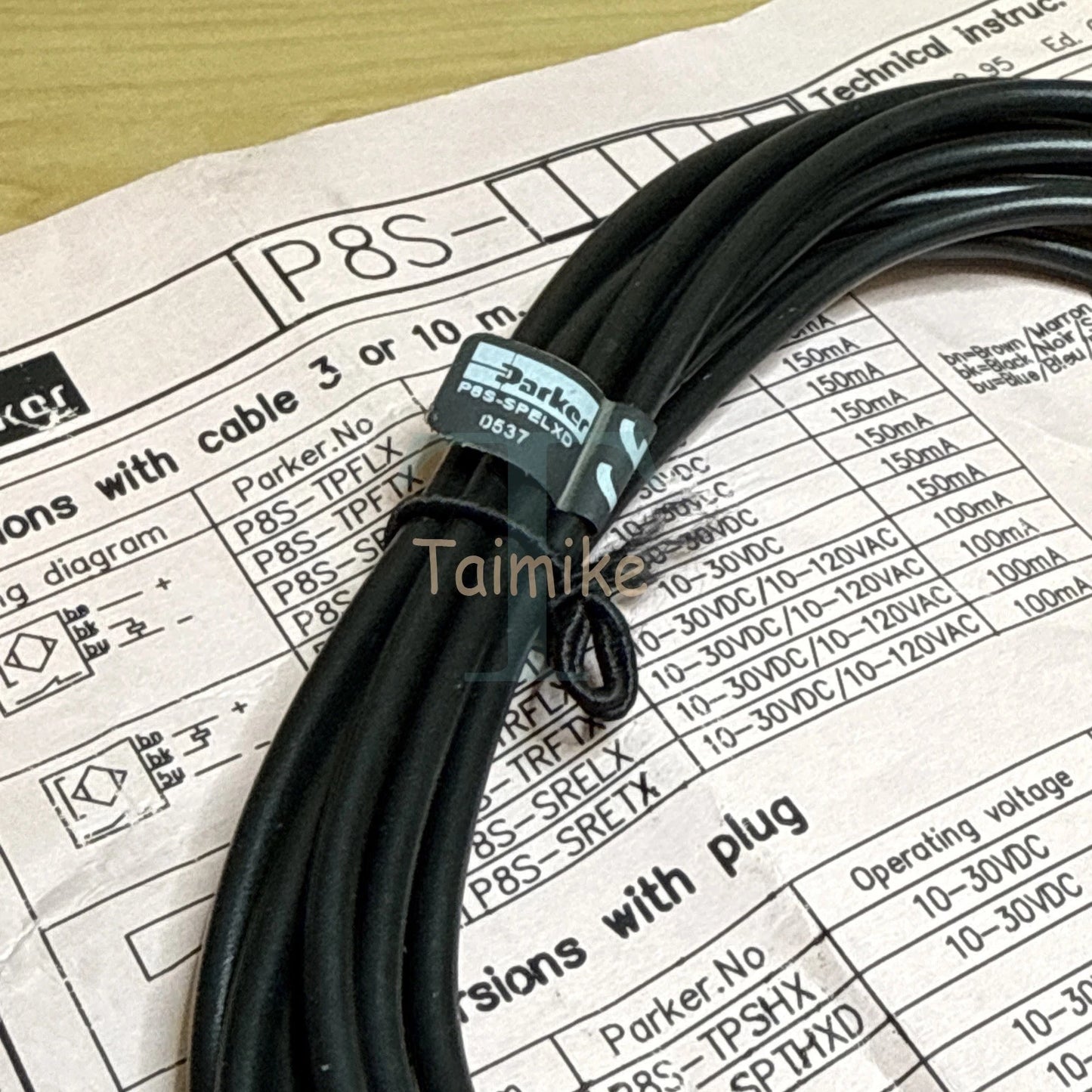 ! Parker P8S-SPELXD Electric Sensor PNP Cable 3m