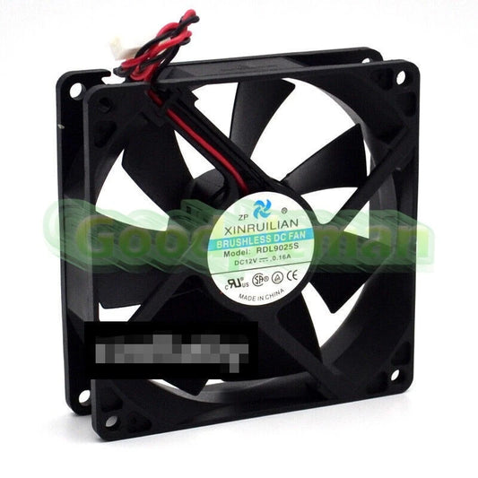 2pcs silent fan 92x92x25mm 12v 0.16A 2pin server cooling fan RDL9025S