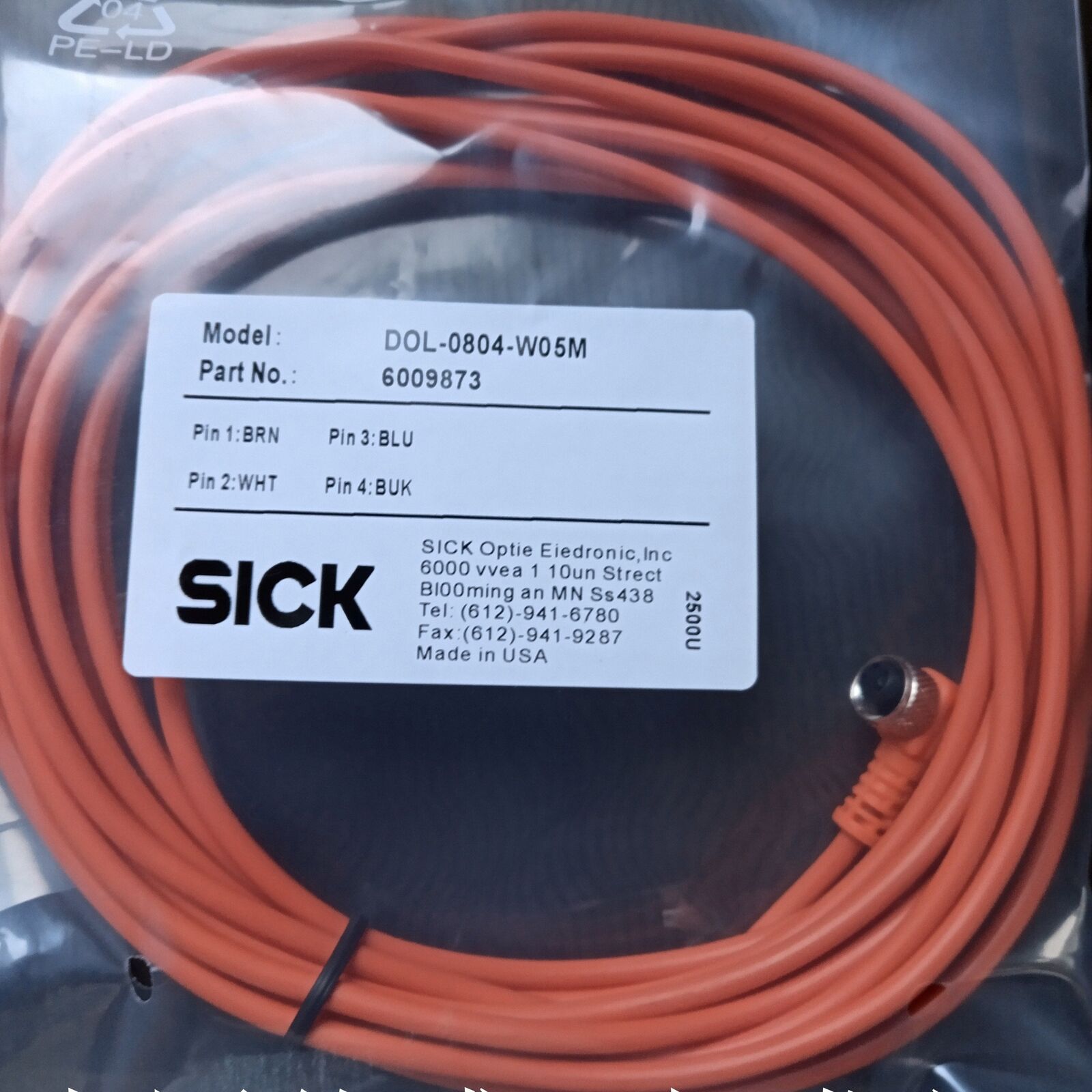 FOR SICK DOL-0804-W05M Sensor Cable Stock - FOR SICK