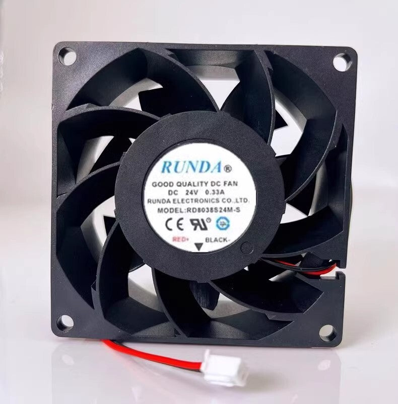 RUNDA RD8038S24M-S 8038 DC24V 0.33A 8CM 2-wire Inverter Cooling Fan