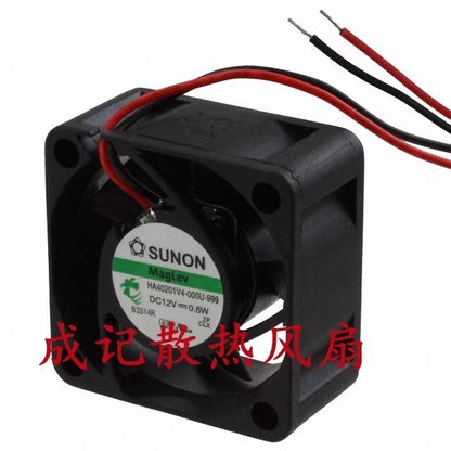 SUNON HA40201V4-000U-999 4020 DC12V 0.6W 4CM 2-Wire Silent Cooling Fan