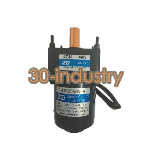 ZD 4IK25RGN-A Gear Reducer Motor, 25W, 110V, 0.45A Performance - ZD