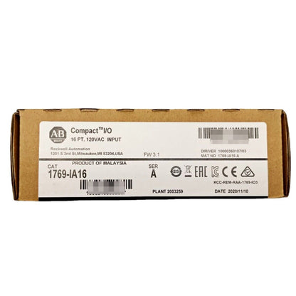 Factory Sealed AB 1769-IA16 CompactLogix 16 Pt 120VAC Module New in Box - COMPACTLOGIX