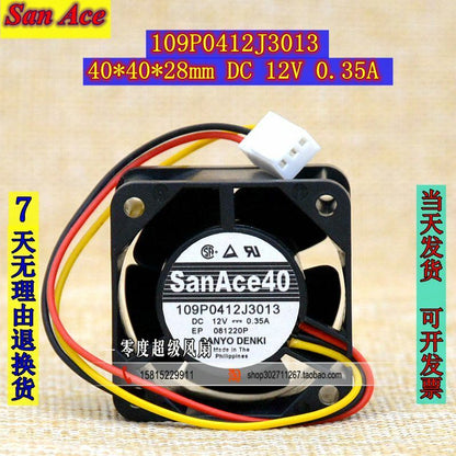 new SANYO 109P0412J3013 4028 DC 12V 0.35A 40*40*28MM 4CM 3-wire Cooling Fan