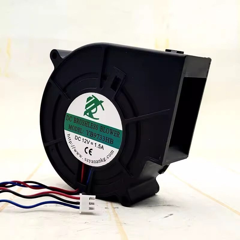 1PCS YB9733HB 9733 DC12V 1.5A 9CM 3-Wire Turbo Cooling Fan