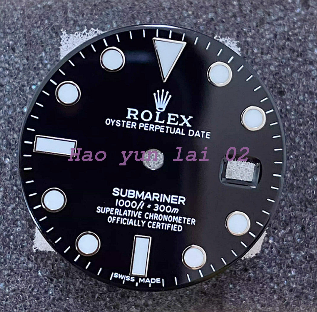 1PC 3135mm Watch black green water ghost dial for 2836 2824 3135 movement