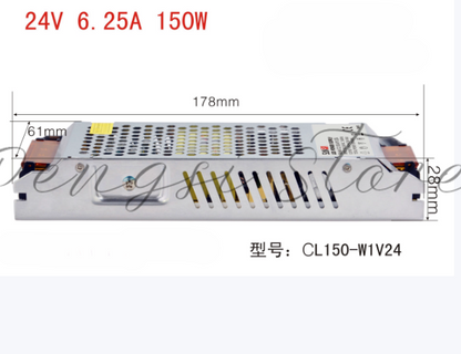 New 1pc LED Driver with 24V 6.25A 150W CL150-W1V24 Silent Switching Power Supply - KOEED