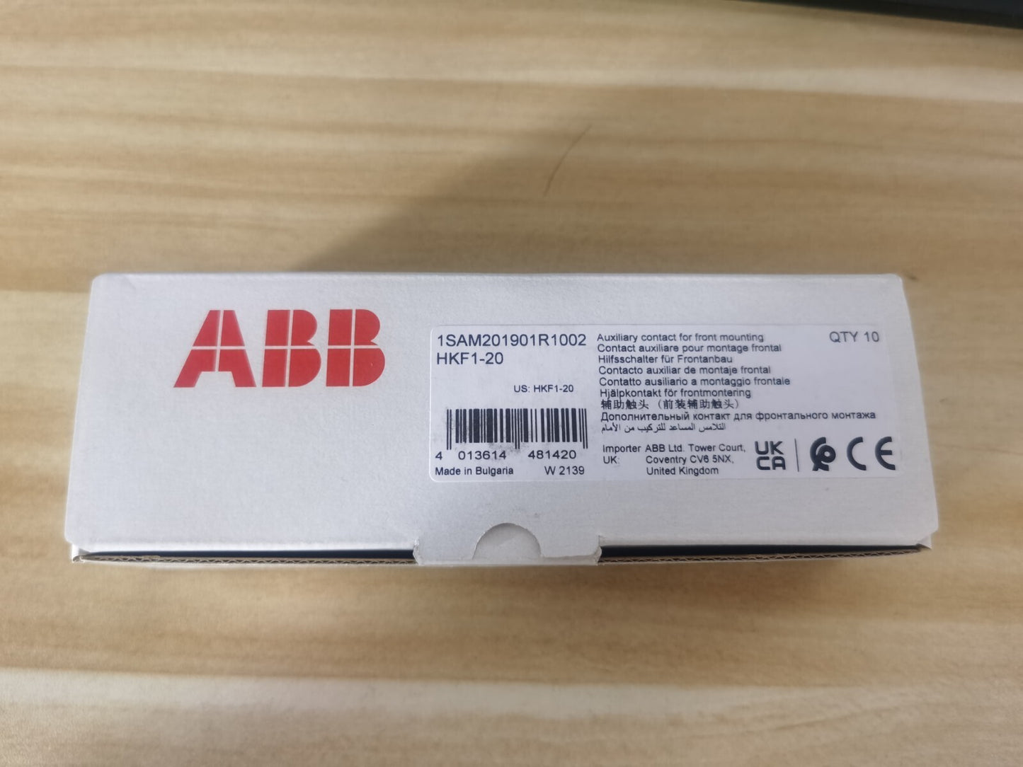 10PCS/1Box  ABB HKF1-20 1SAM201901R1002 Auxiliary Contacts 2NO