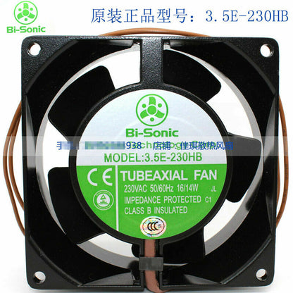 1pcs  Bi-Sonic 3.5E-230B 230V 9cm metal iron leaf high temperature dual ball fan