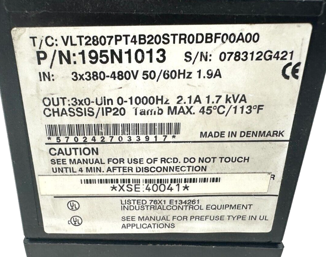 used Danfoss VLT 2800 195N1013 Drive